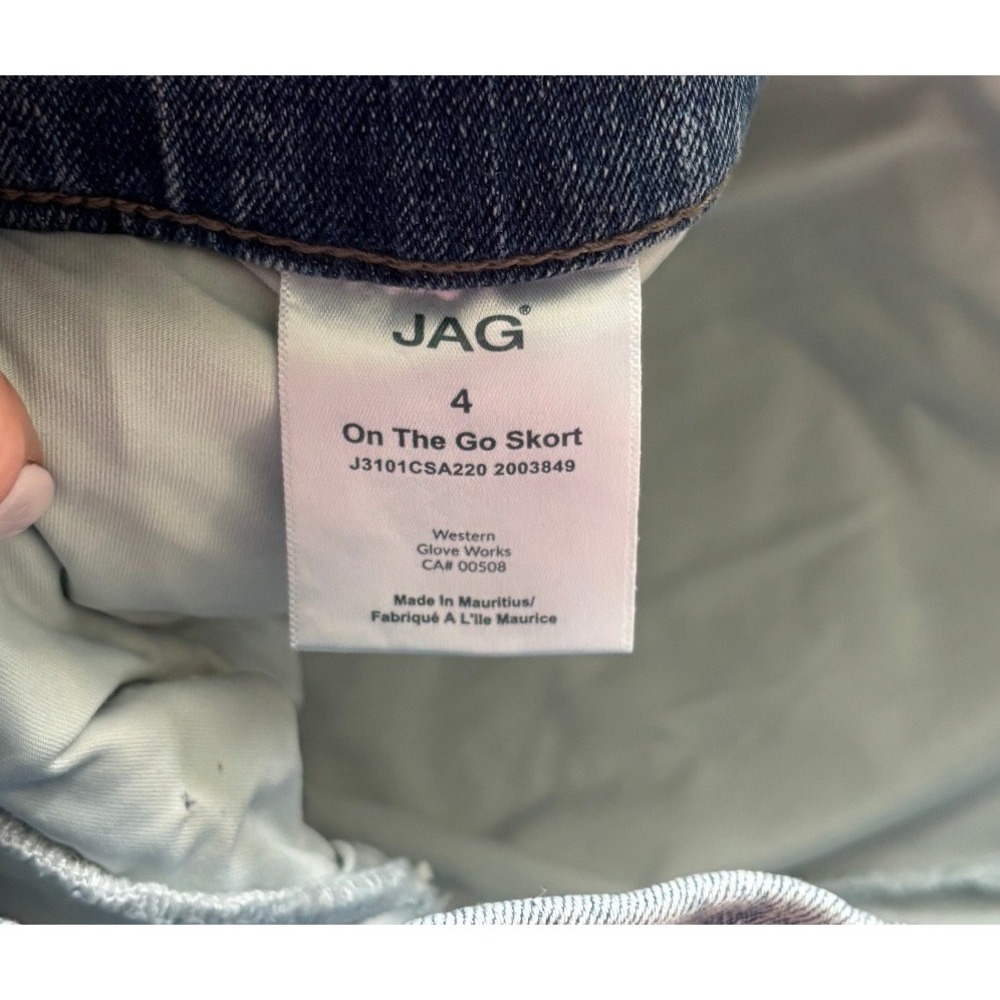 JAG On The Go Skort Blue Denim Pull On Stretch Jean Skirt Size 4 - Picture 4 of 7